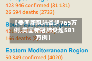 【美国新冠肺炎超765万例,美国新冠肺炎超581万例】