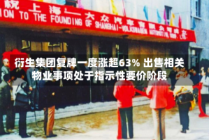 衍生集团复牌一度涨超63% 出售相关物业事项处于指示性要价阶段