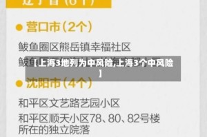 【上海3地列为中风险,上海3个中风险】