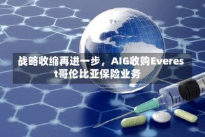 战略收缩再进一步，AIG收购Everest哥伦比亚保险业务