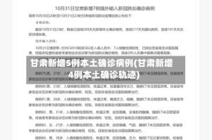 甘肃新增5例本土确诊病例(甘肃新增4例本土确诊轨迹)