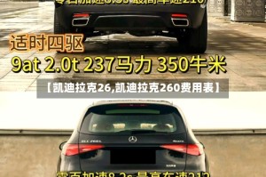 【凯迪拉克26,凯迪拉克260费用表】