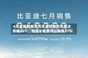 4月全国新能源汽车渗透率历史首次突破60%，燃油车零售同比暴跌37%