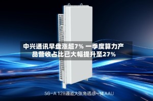 中兴通讯早盘涨超7% 一季度算力产品营收占比已大幅提升至27%