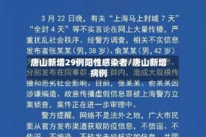 唐山新增29例阳性感染者/唐山新增病例