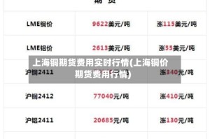 上海铜期货费用实时行情(上海铜价期货费用行情)