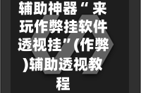 辅助神器“ 来玩作弊挂软件透视挂”(作弊)辅助透视教程