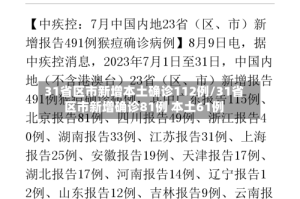 31省区市新增本土确诊112例/31省区市新增确诊81例 本土61例