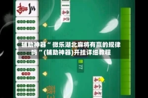 辅助神器“ 微乐湖北麻将有赢的规律吗 ”(辅助神器)开挂详细教程