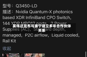 英伟达宣布与康宁建立多年合作伙伴关系