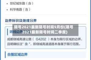 限号2021最新限号时间9月份(限号2021最新限号时间二季度)