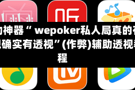 辅助神器“ wepoker私人局真的有透视确实有透视”(作弊)辅助透视教程