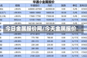 今日金属报价网/今天金属报价
