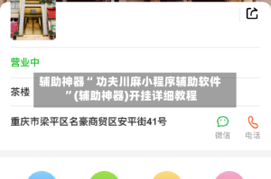 辅助神器“ 功夫川麻小程序辅助软件 ”(辅助神器)开挂详细教程