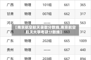 【南京航空航天录取分数线,南京航空航天大学考研分数线】