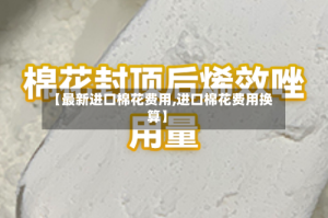 【最新进口棉花费用,进口棉花费用换算】