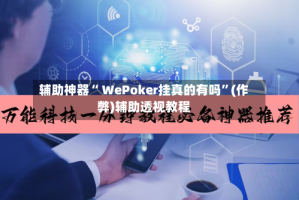 辅助神器“ WePoker挂真的有吗”(作弊)辅助透视教程