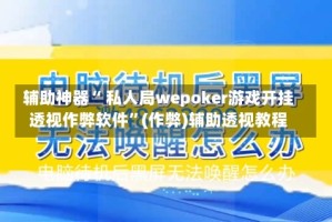 辅助神器“ 私人局wepoker游戏开挂透视作弊软件”(作弊)辅助透视教程