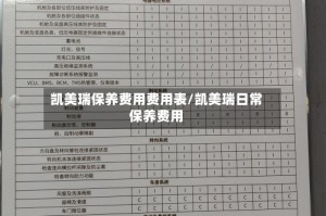 凯美瑞保养费用费用表/凯美瑞日常保养费用
