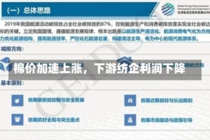 棉价加速上涨，下游纺企利润下降