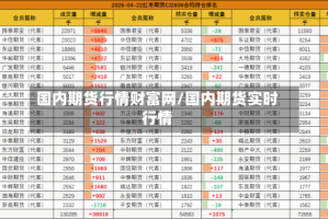 国内期货行情财富网/国内期货实时行情
