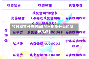 今日期货开盘时间(今日期货开盘时间是几点)