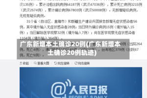广东新增本土确诊20例(广东新增本土确诊20例轨迹)