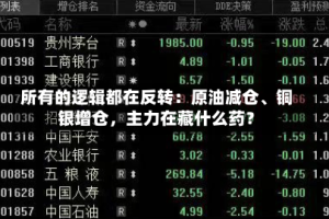 所有的逻辑都在反转：原油减仓、铜银增仓，主力在藏什么药？