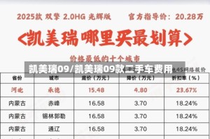 凯美瑞09/凯美瑞09款二手车费用