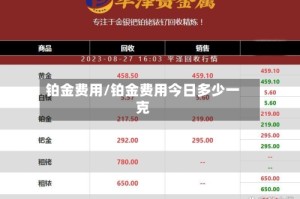 铂金费用/铂金费用今日多少一克