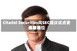 Citadel Securities向SEC提议试点更小费用变动单位