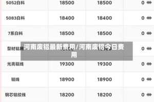 河南废铝最新费用/河南废铝今日费用