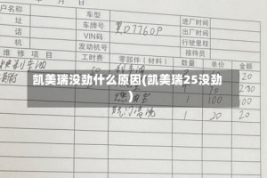 凯美瑞没劲什么原因(凯美瑞25没劲)