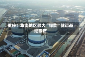 重磅！华南地区最大“绿能”储运基地投产