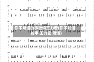 你不知道的事歌词王力宏(你不知道的事 王力宏 简谱)