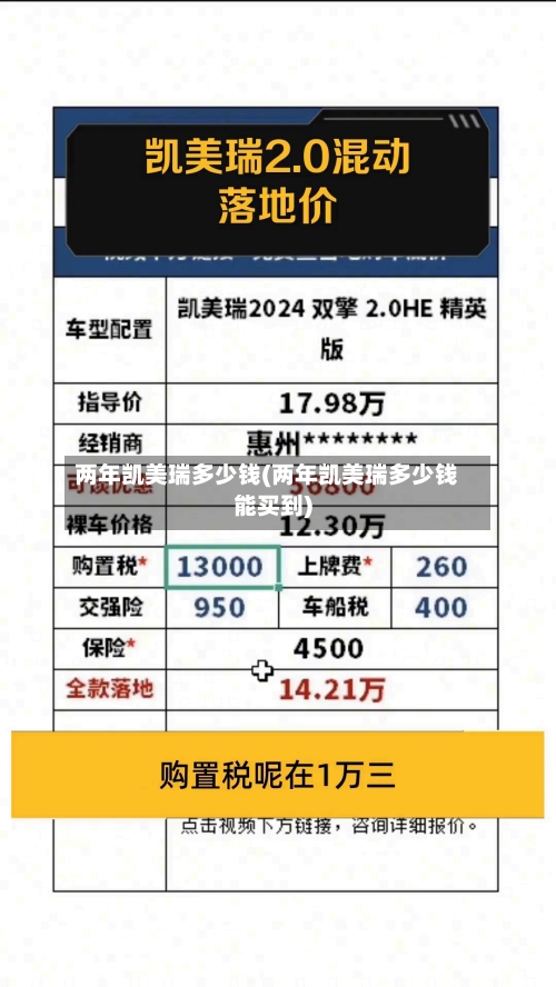 两年凯美瑞多少钱(两年凯美瑞多少钱能买到)-第2张图片