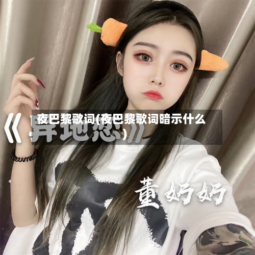 夜巴黎歌词(夜巴黎歌词暗示什么)-第2张图片