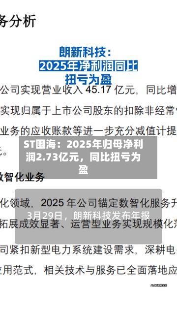 ST围海：2025年归母净利润2.73亿元，同比扭亏为盈-第1张图片