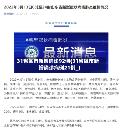 31省区市新增确诊92例(31省区市新增确诊病例21例_)-第2张图片
