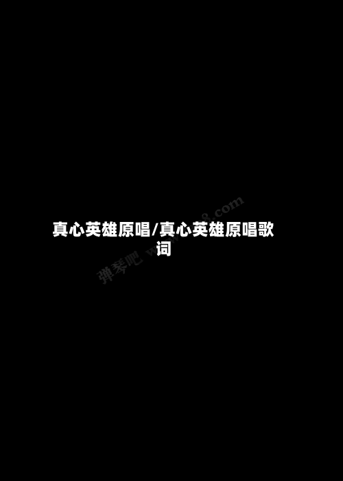 真心英雄原唱/真心英雄原唱歌词-第1张图片
