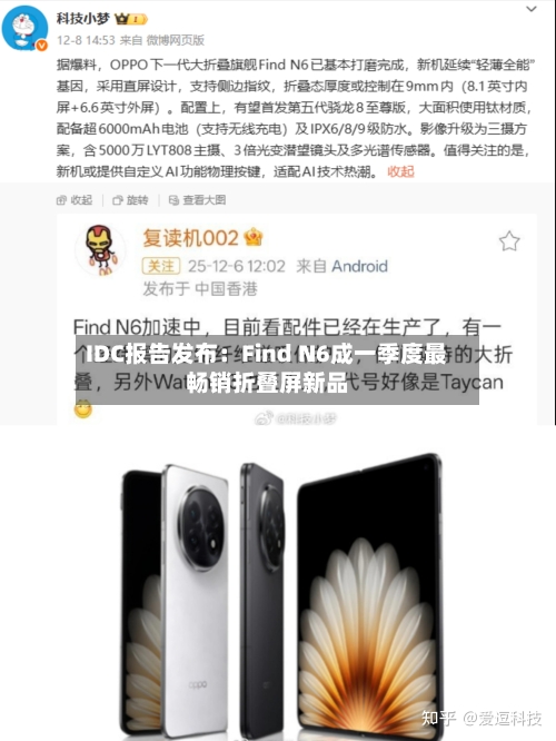 IDC报告发布：Find N6成一季度最畅销折叠屏新品-第2张图片