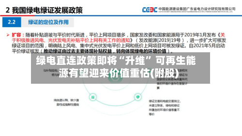绿电直连政策即将“升维” 可再生能源有望迎来价值重估(附股)-第1张图片