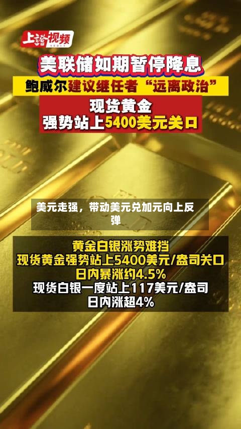 美元走强	，带动美元兑加元向上反弹-第1张图片