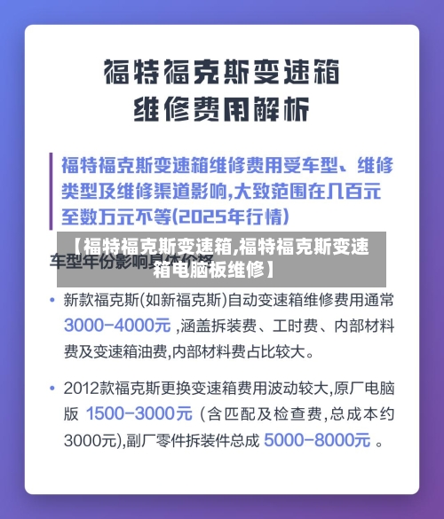 【福特福克斯变速箱,福特福克斯变速箱电脑板维修】-第1张图片