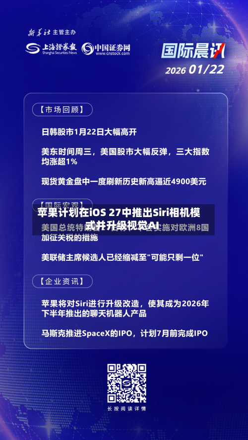 苹果计划在iOS 27中推出Siri相机模式并升级视觉AI-第1张图片