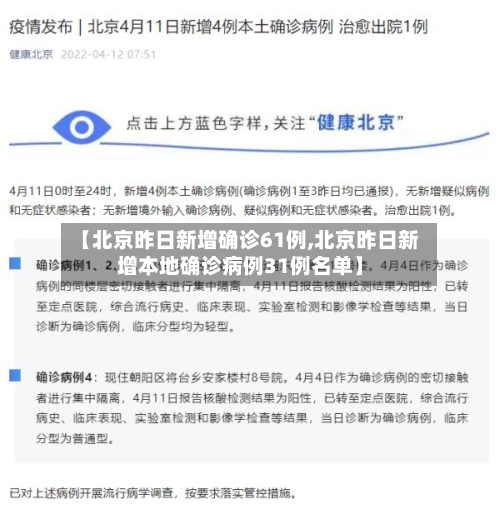 【北京昨日新增确诊61例,北京昨日新增本地确诊病例31例名单】-第1张图片