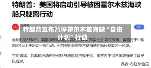 特朗普宣布暂停霍尔木兹海峡“自由计划	”行动-第2张图片