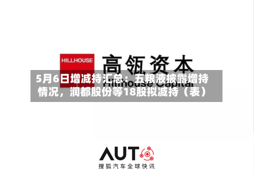 5月6日增减持汇总：五粮液披露增持情况，润都股份等18股拟减持（表）-第1张图片