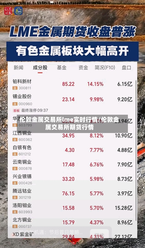 伦敦金属交易所lme实时行情/伦敦金属交易所期货行情-第2张图片