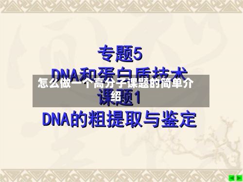 怎么做一个高分子课题的简单介绍-第3张图片